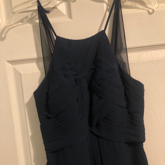 Azazie navy blue bridesmaid/maxi dress - Picture 4 of 6